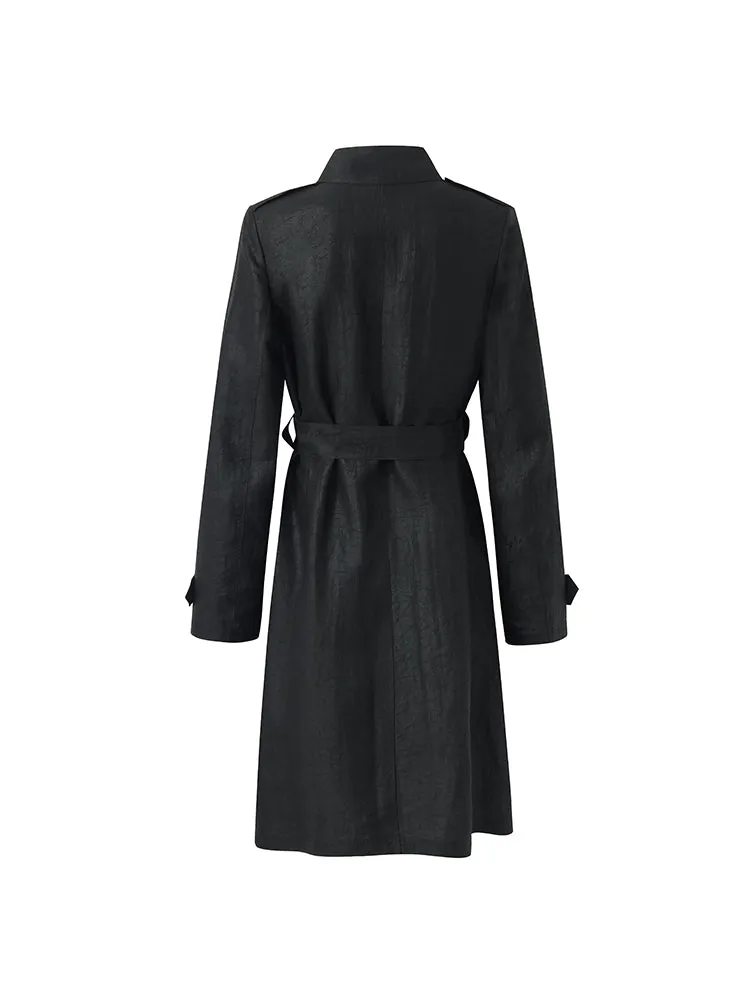 18 Momme Xiang Yun Silk Women Trench Coat With Belt