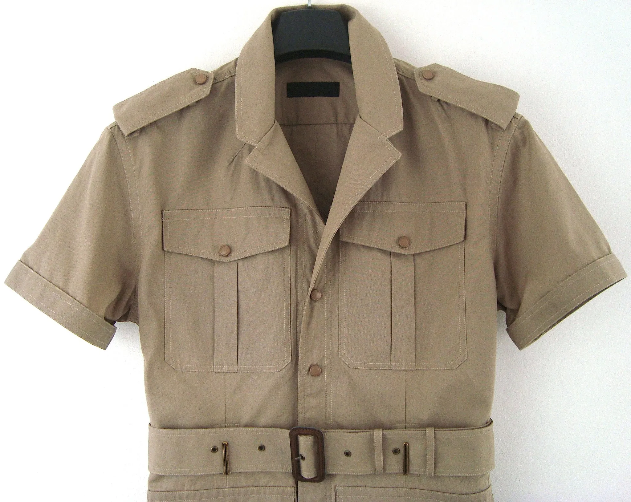 2011 Short-Sleeve Tailored Military Jacket with Metal Details