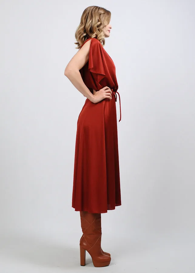 70s Draped Midi Dress