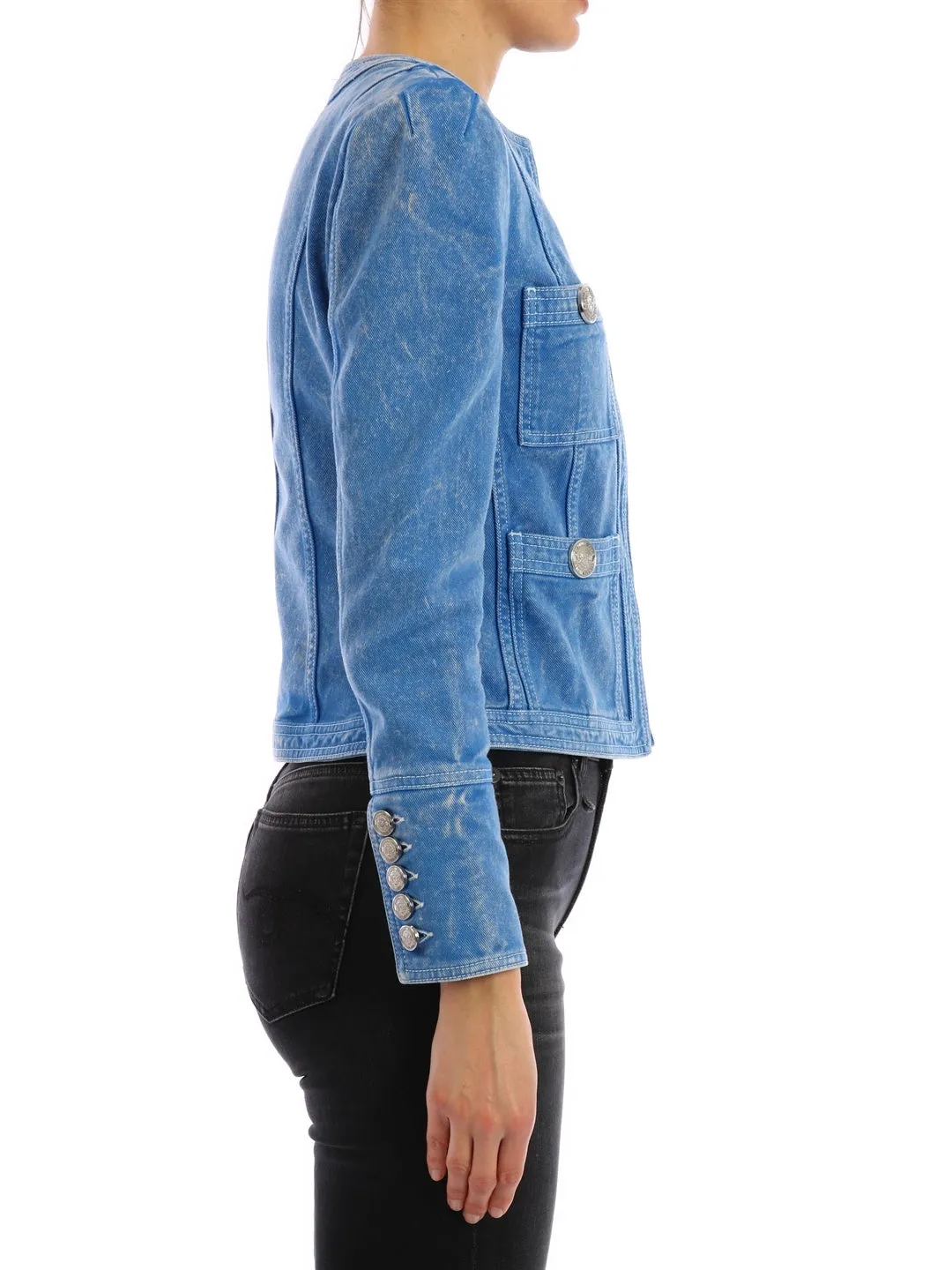 Balmain Cropped Denim Jacket