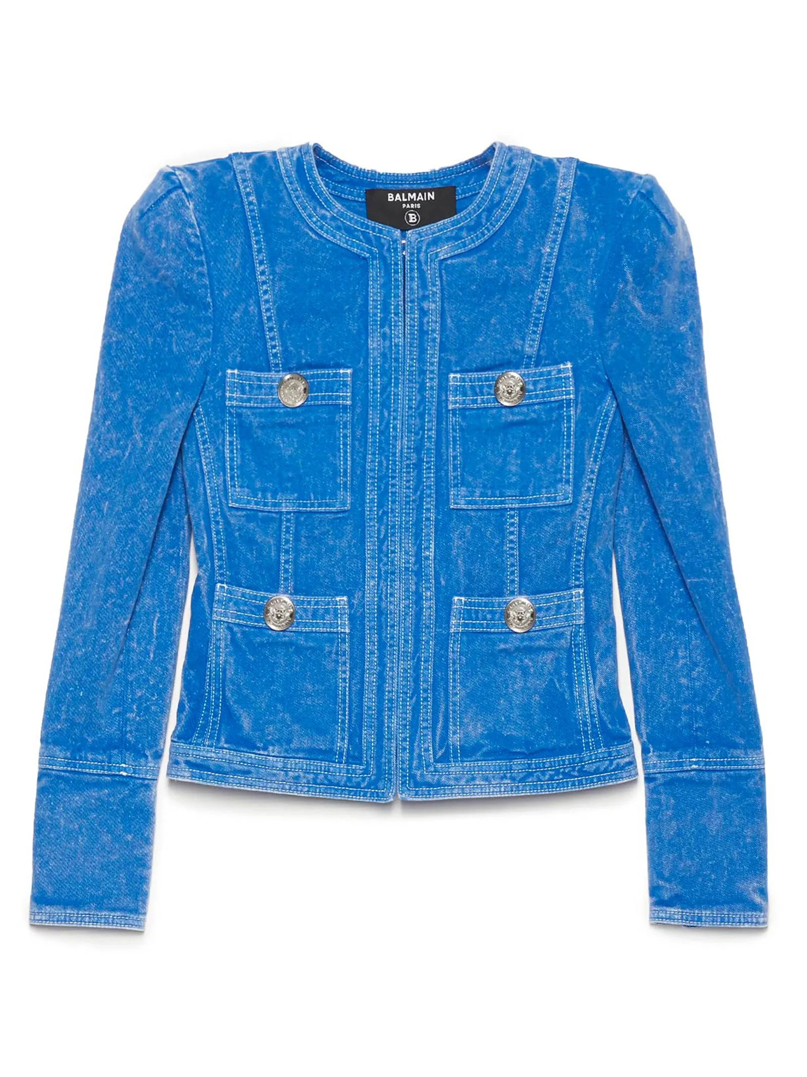 Balmain Cropped Denim Jacket