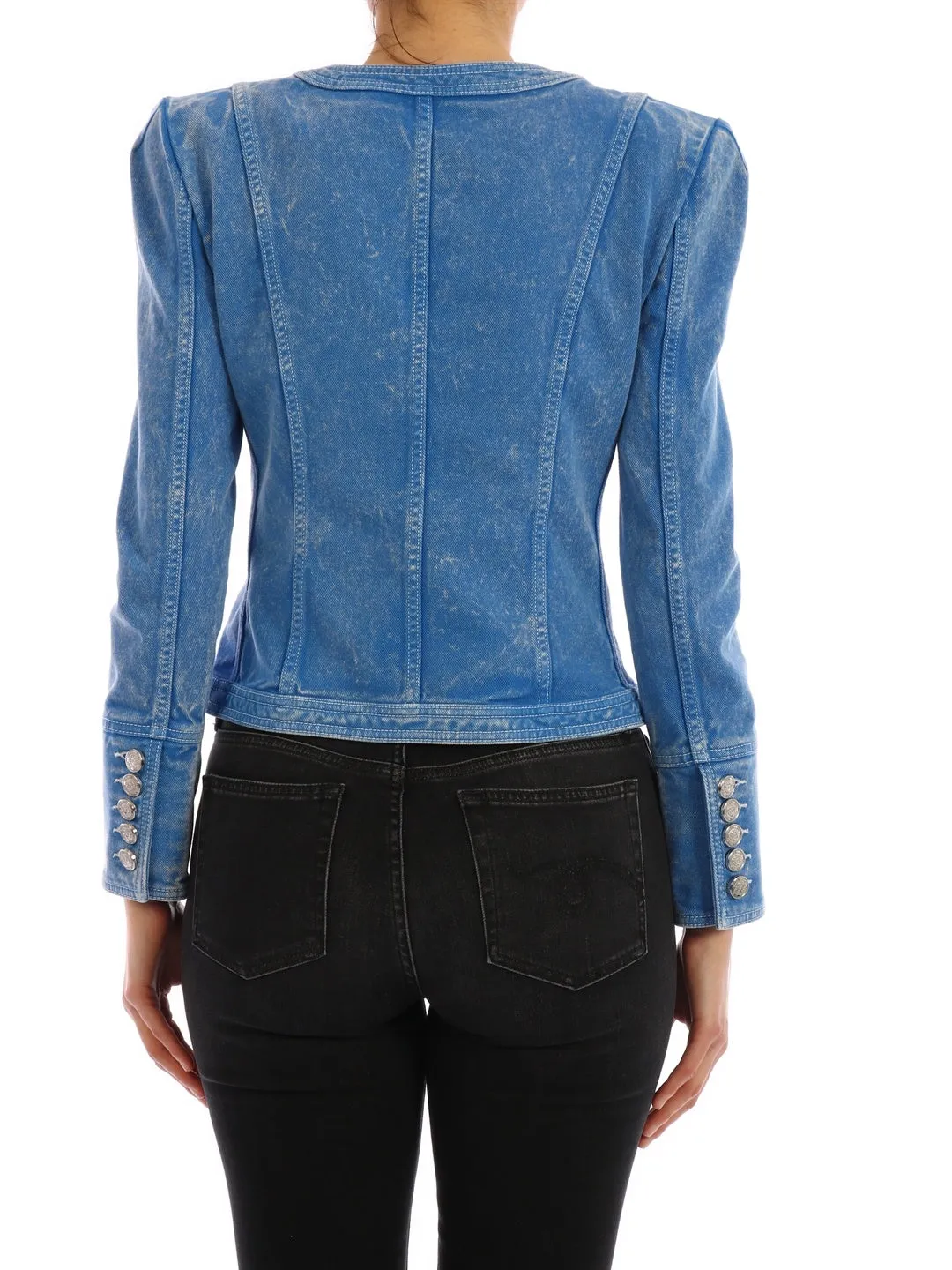 Balmain Cropped Denim Jacket