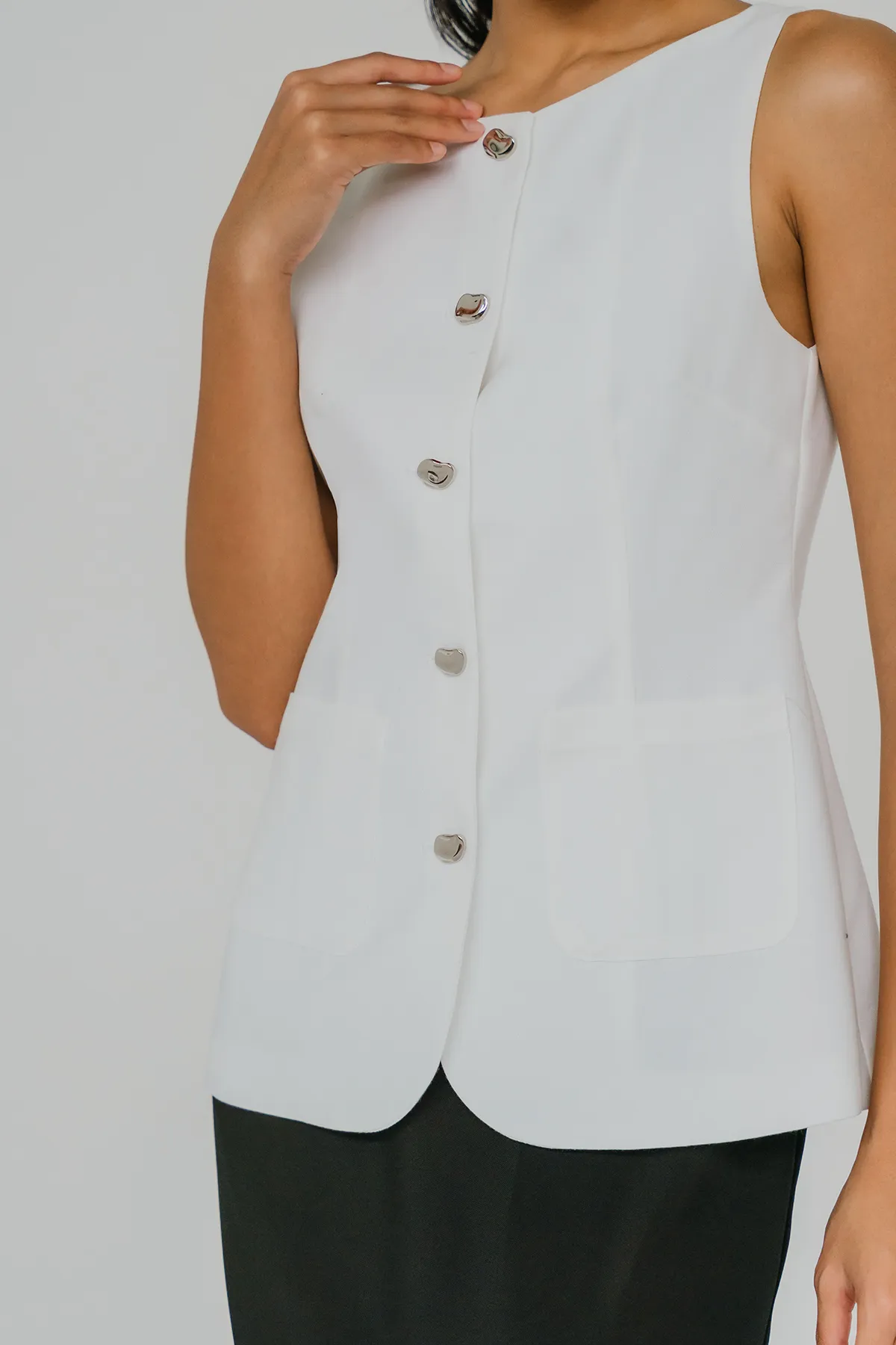 Beverly Hills Boatneck Vest (White)