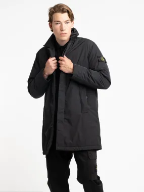 Black Micro Twill PrimaLoft® Raincoat