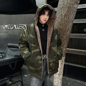 Camouflage Padded Zipper Loose Jacket