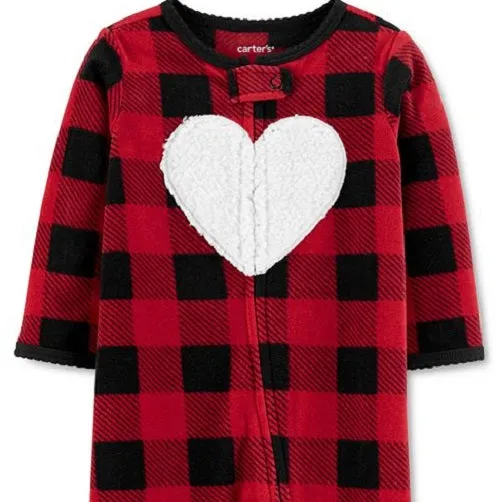 Carter's Girls' Casual Pants Plaid  Buffalo Plaid Ruffle-Trim Tunic & Velour Leggings Red Size 9 Months