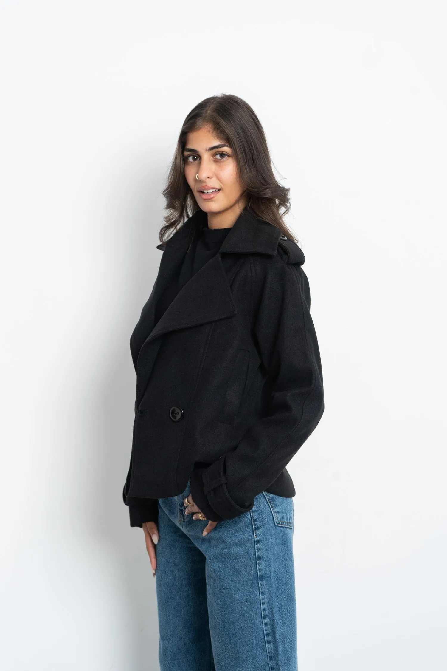 Cropped Wool Jacket - Mitcha Label