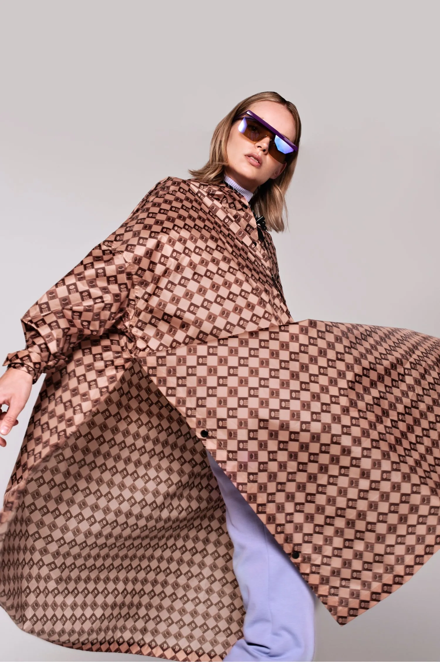 Damier Rain Poncho