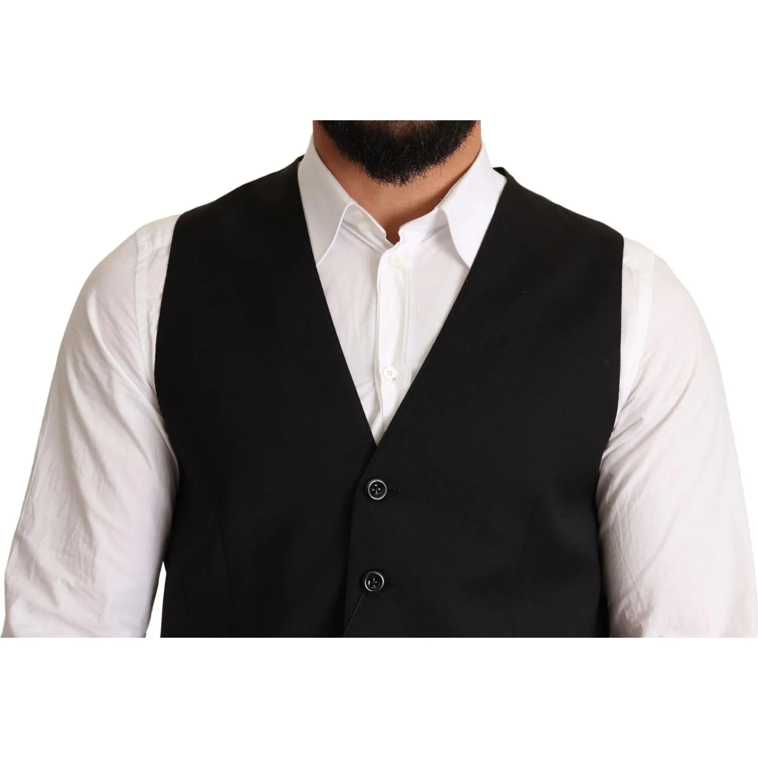 Dolce & Gabbana Elegant Black Formal Dress Vest