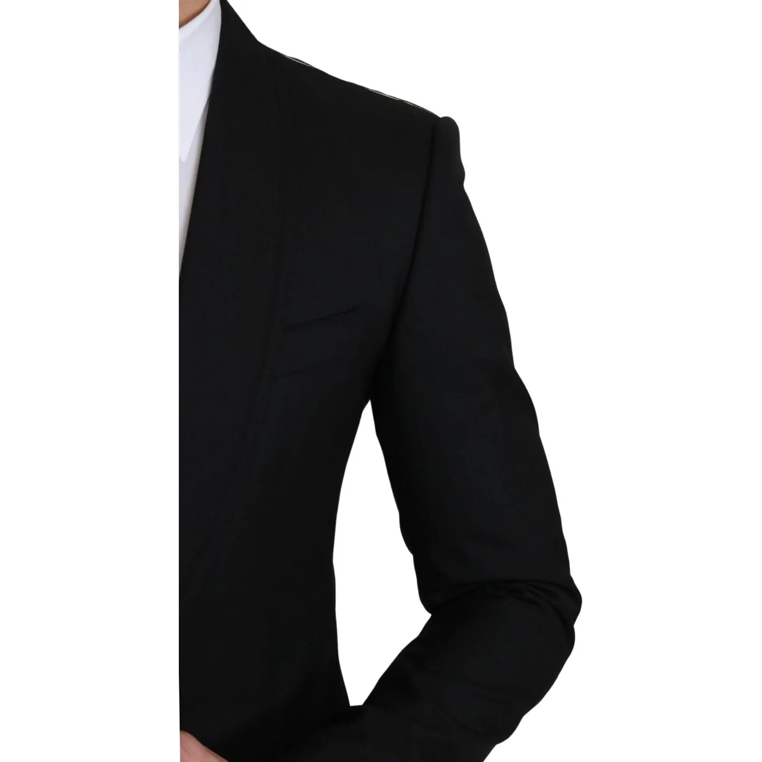 Dolce & Gabbana Elegant Black Virgin Wool Formal Blazer