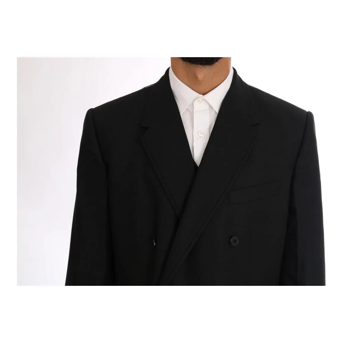 Dolce & Gabbana Elegant Black Wool Three-Piece Suit