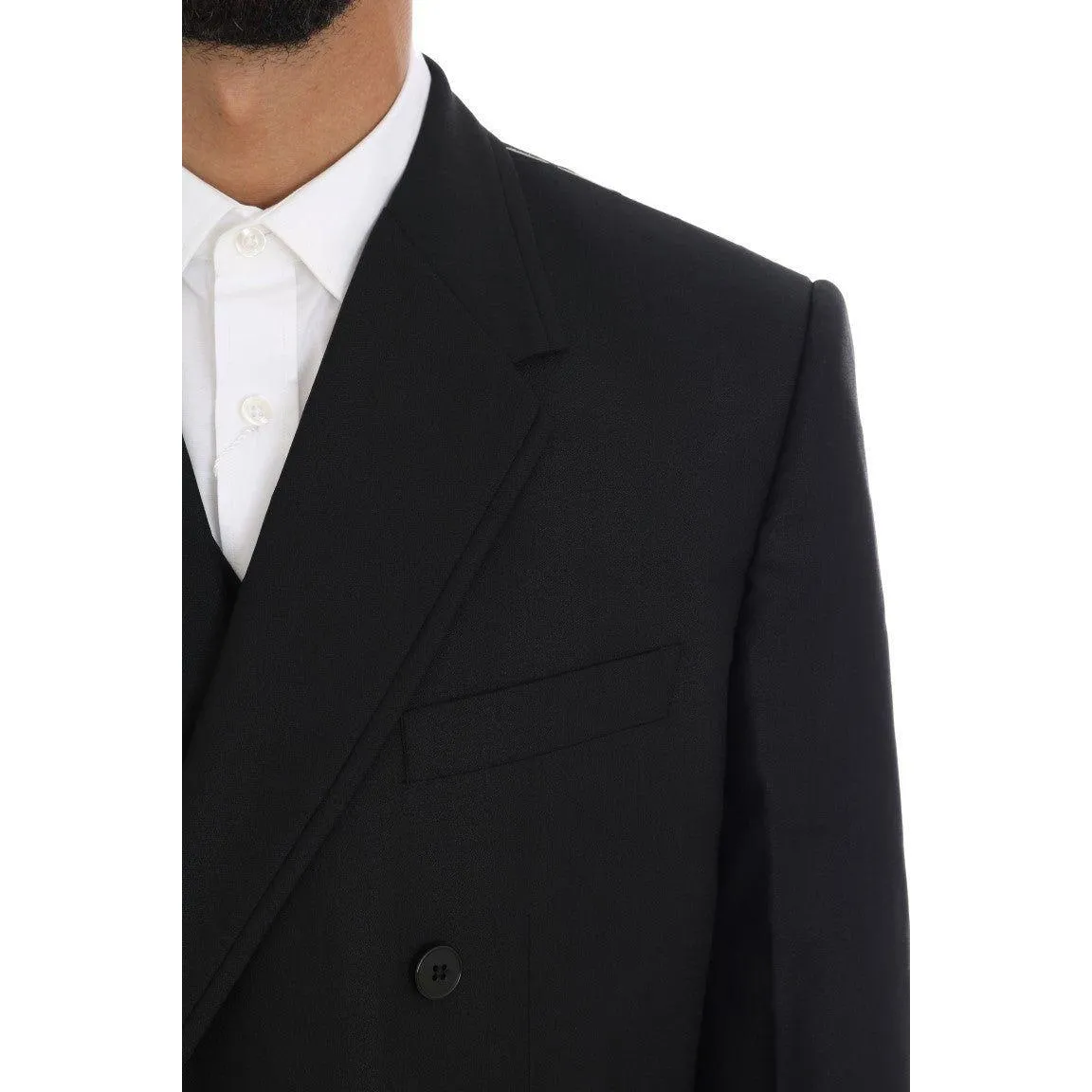 Dolce & Gabbana Elegant Black Wool Three-Piece Suit