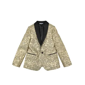 Dolce & Gabbana Gold Silk Jacquard Blazer