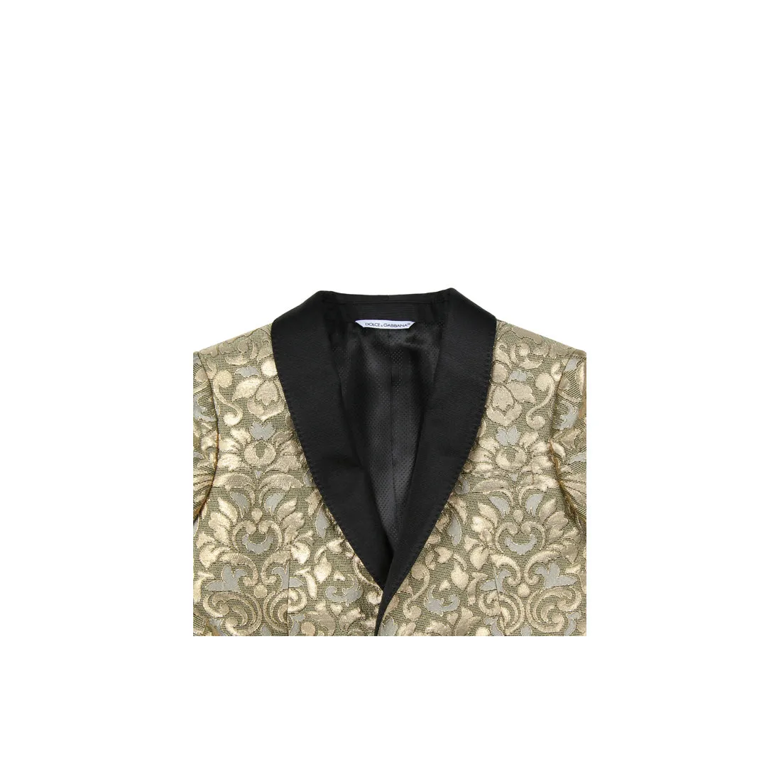 Dolce & Gabbana Gold Silk Jacquard Blazer