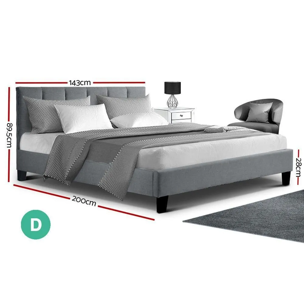 Double Package | Alma Bed Grey & Glay Bonnell Spring Mattress (Medium Firm)