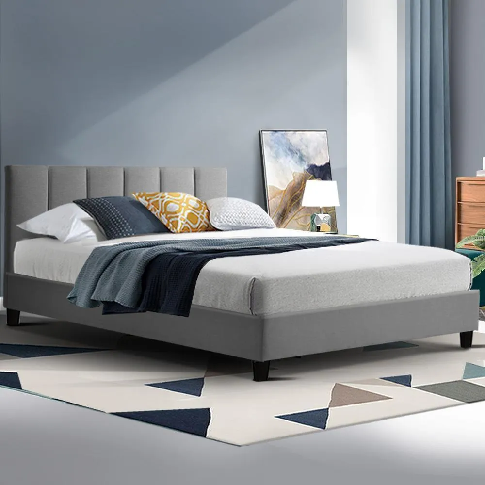 Double Package | Alma Bed Grey & Glay Bonnell Spring Mattress (Medium Firm)