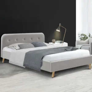 Double Package | Tarcoola Bed Beige & Glay Bonnell Spring Mattress (Medium Firm)