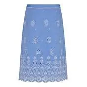 Embroidery and Cutwork Linen A-Line Skirt