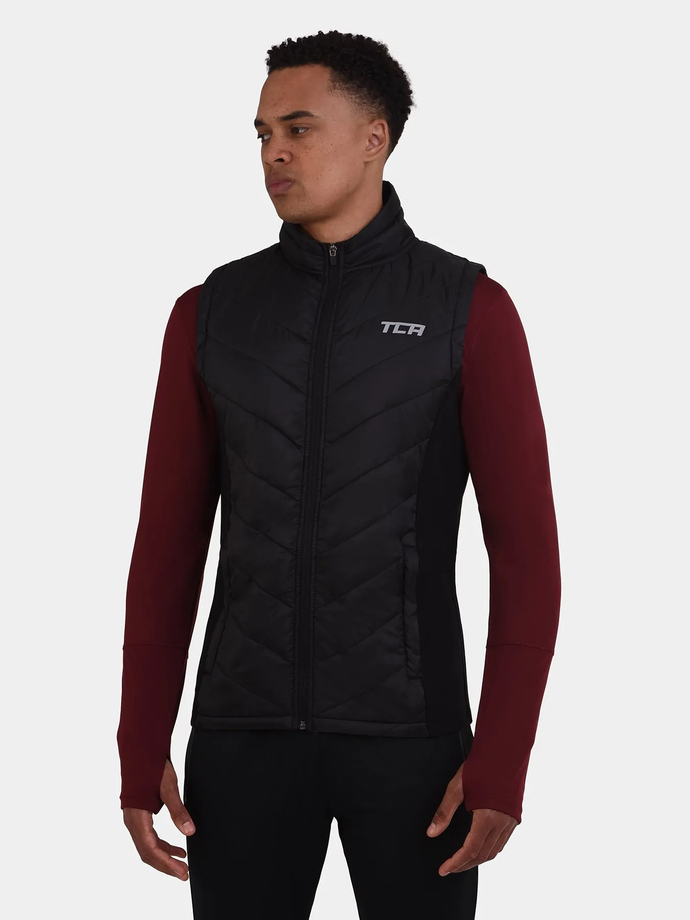 Excel Padded Running Gilet For Men With Zip Pockets & Reflective Strips