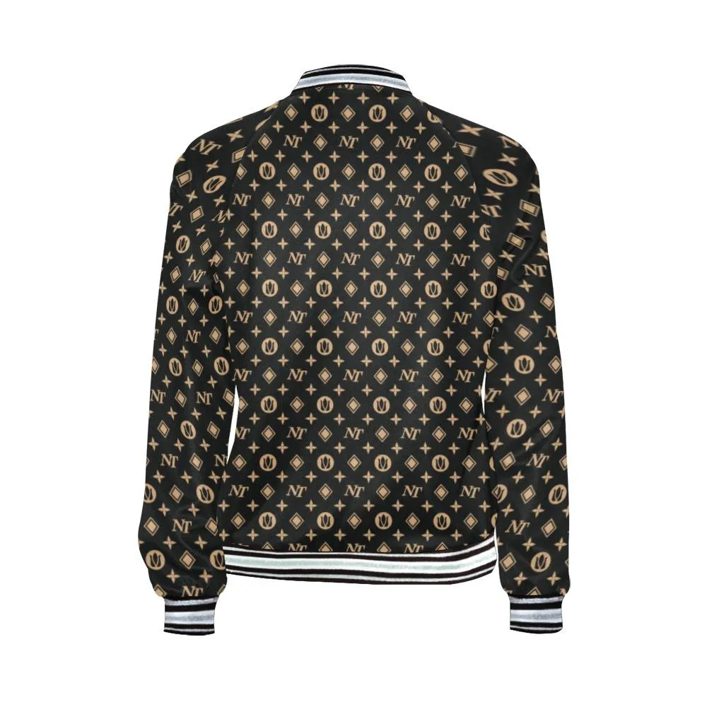 Fancy NT Black Bomber Jacket for Women