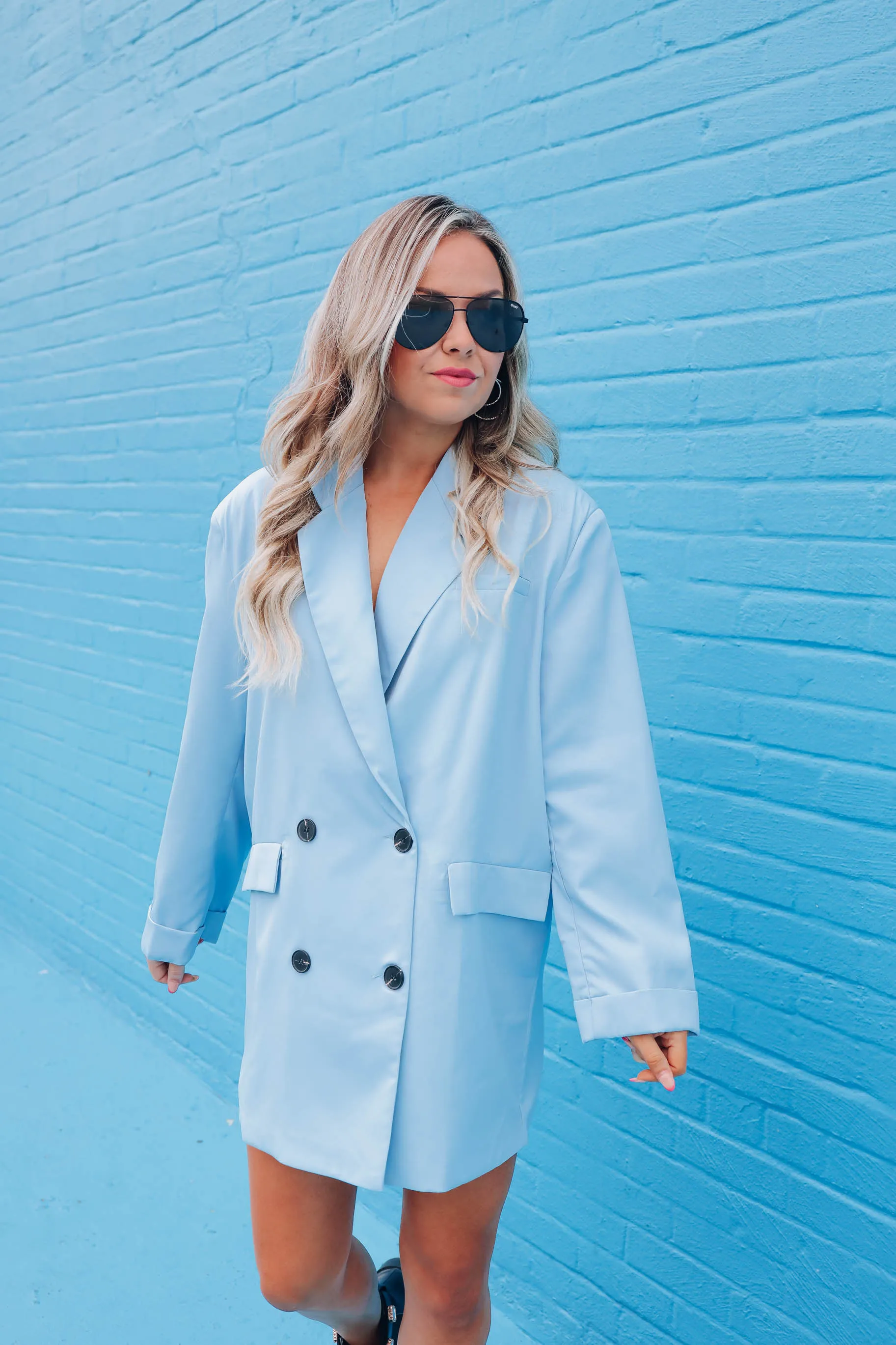 Fifth Avenue Oversized Blazer - Blue