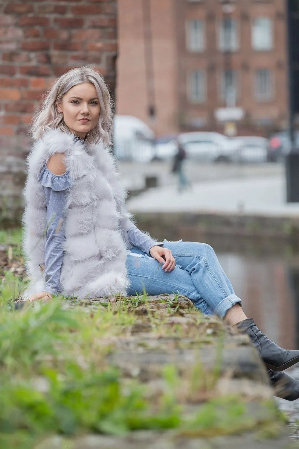 Fluffy Faux Fur Panel Gilet