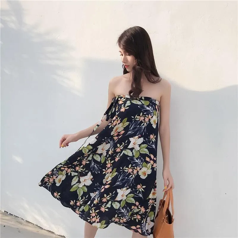 Free size Chiffon skirt long summer super fire flower wrap female skirt