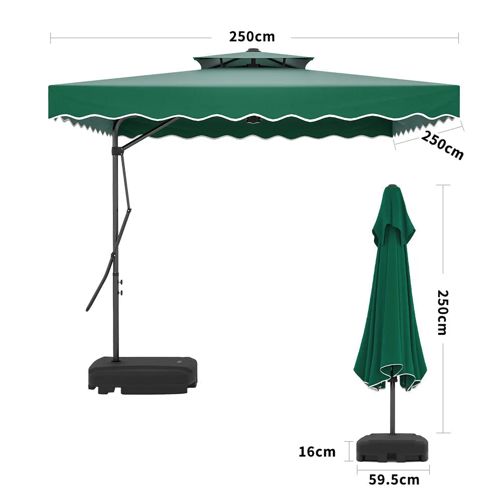 Green Square Parasol with Vent