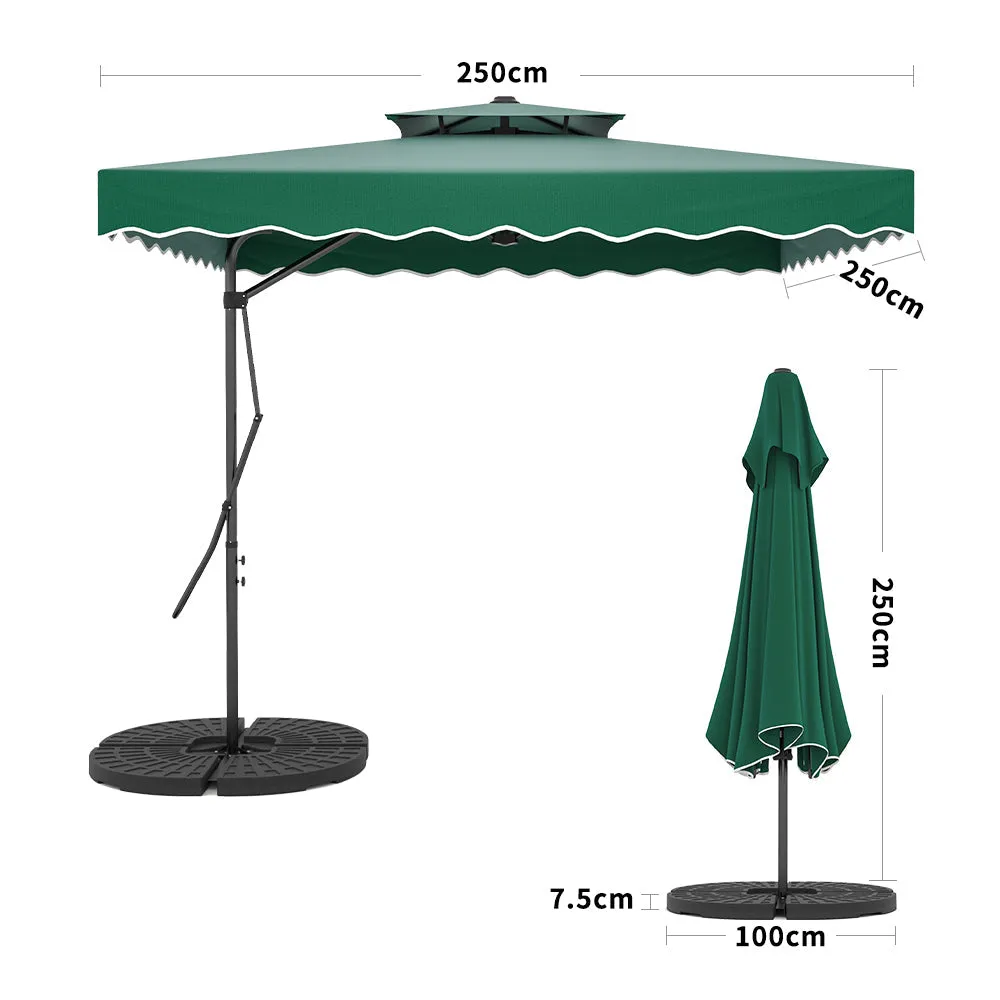 Green Square Parasol with Vent