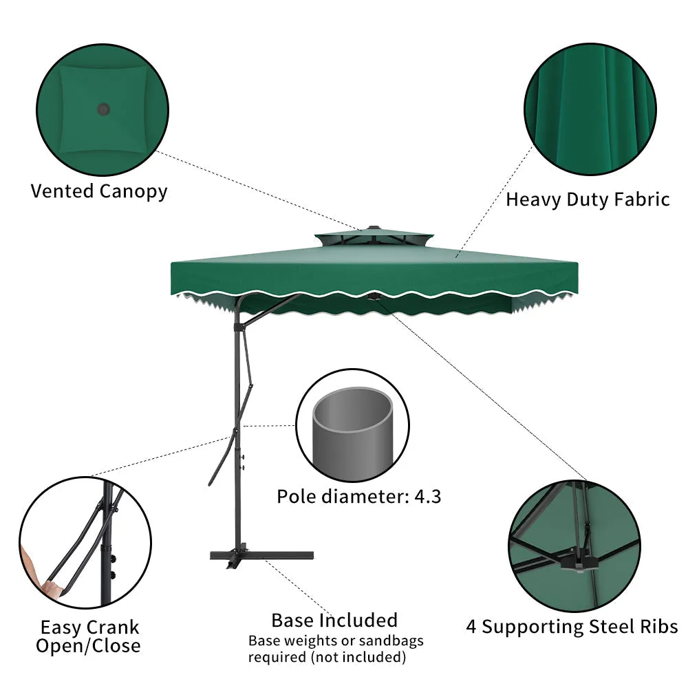 Green Square Parasol with Vent