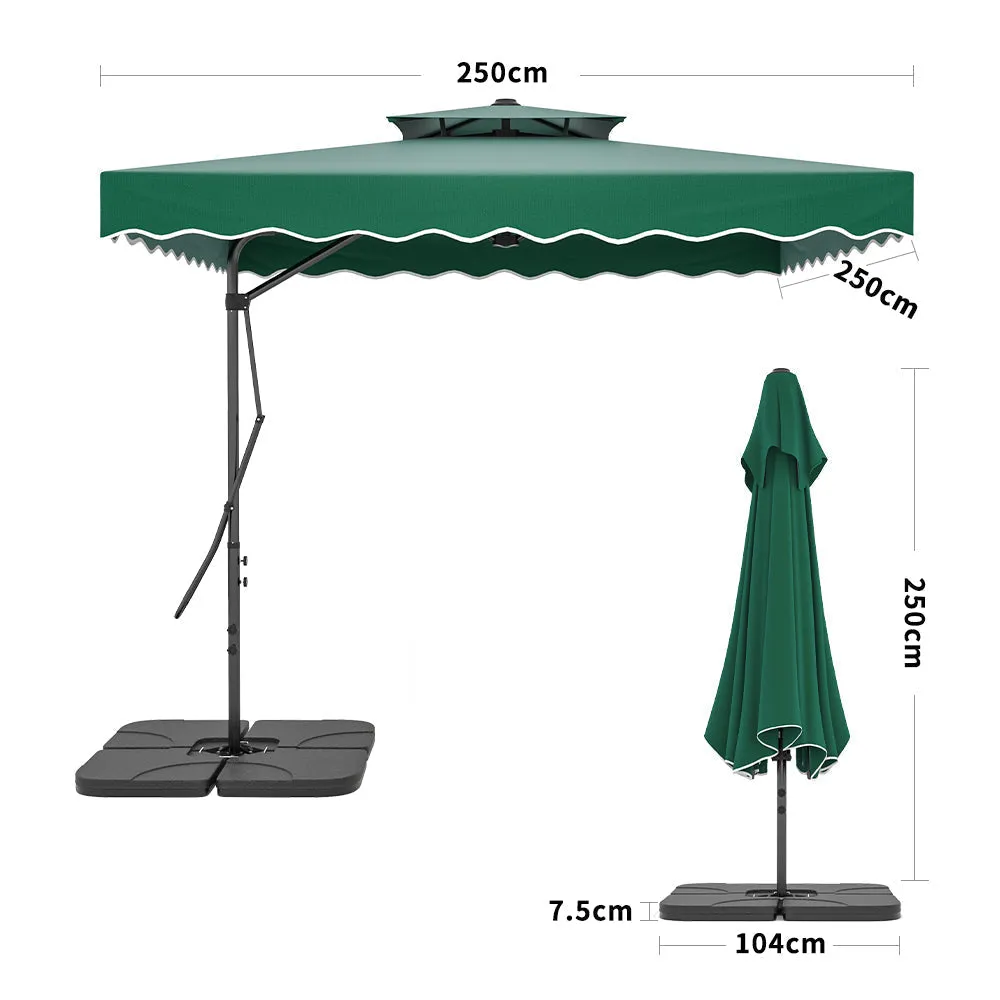 Green Square Parasol with Vent