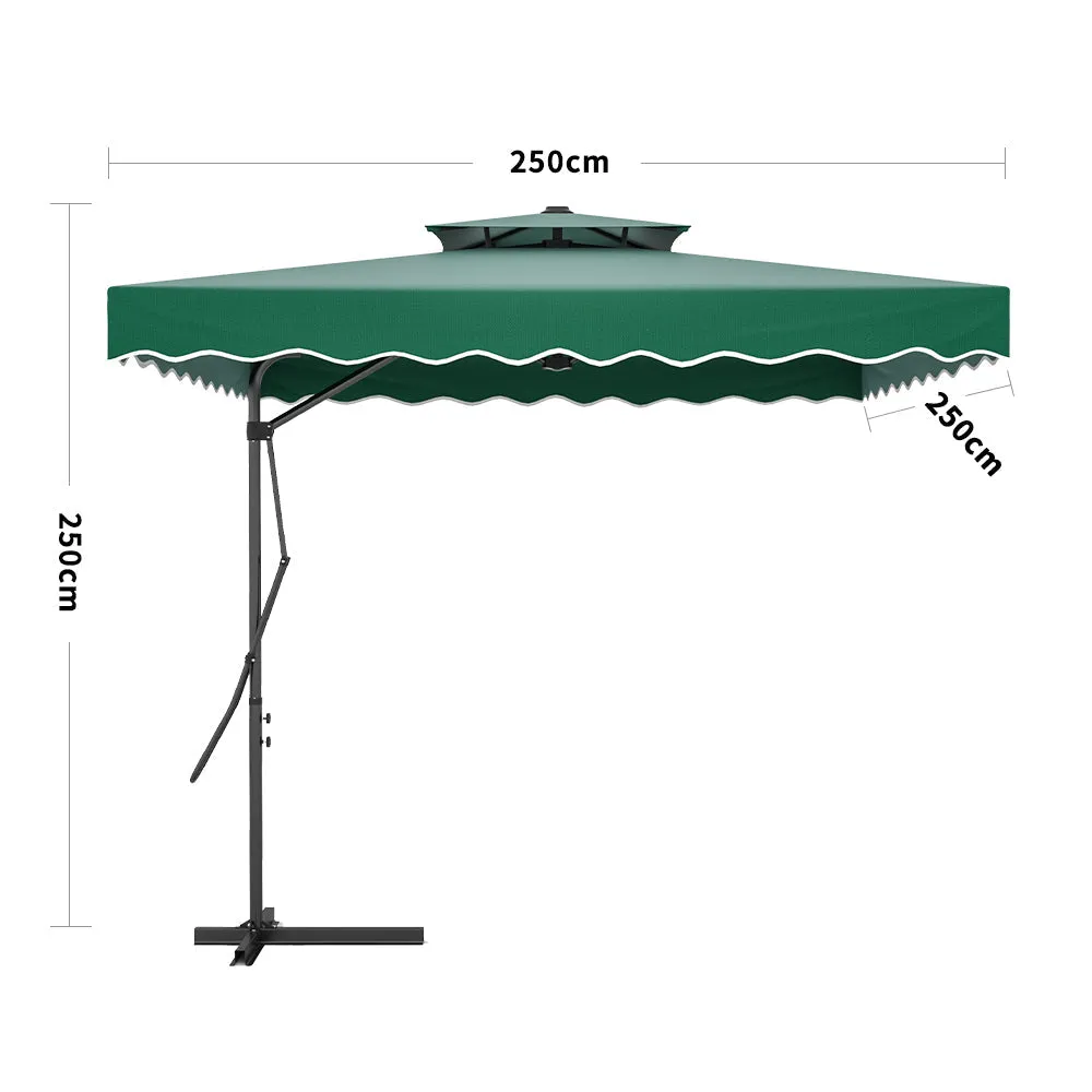 Green Square Parasol with Vent