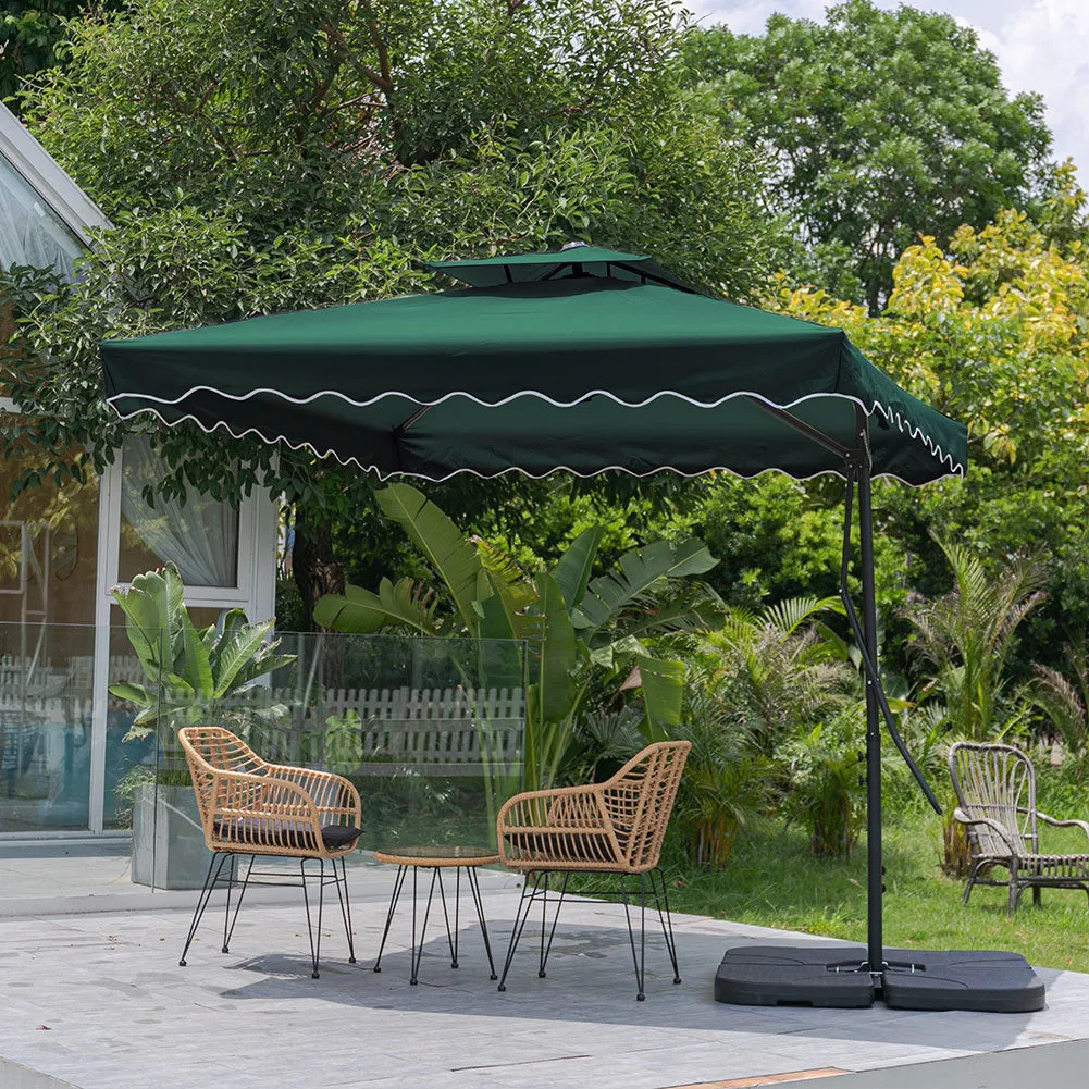 Green Square Parasol with Vent