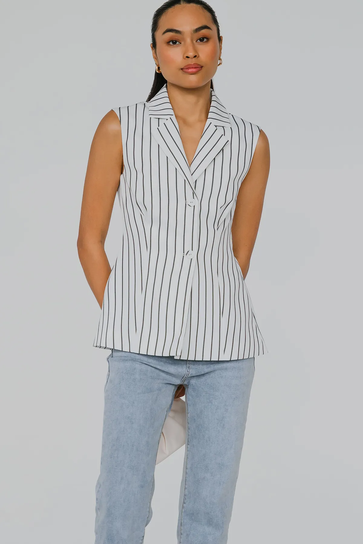 Harper Tailored Vest (Stripe)