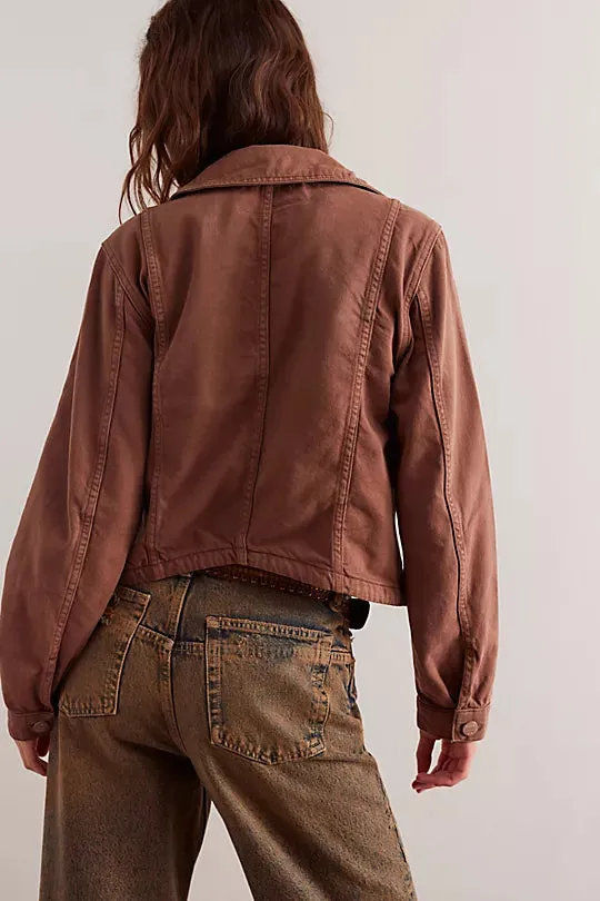 Jade Denim Jacket - Chocolate Mousse