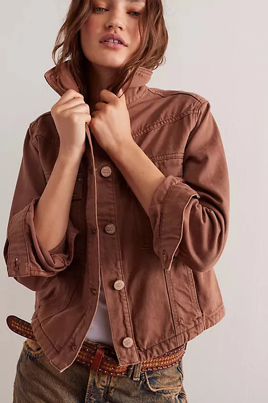 Jade Denim Jacket - Chocolate Mousse