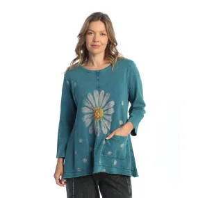 Jess & Jane "Happy Days" Mineral Washed Cotton Fleece Pocket Tunic - M88-1361