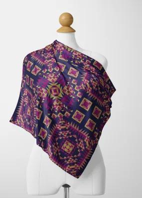 Kaleidoscope Bleu Satin Shawl