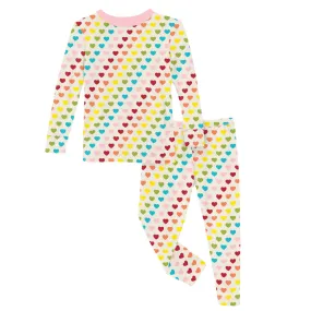 KicKee Pants Rainbow Hearts L/S Pajama Set