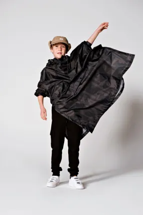 Kids' Back to Black Rain Poncho