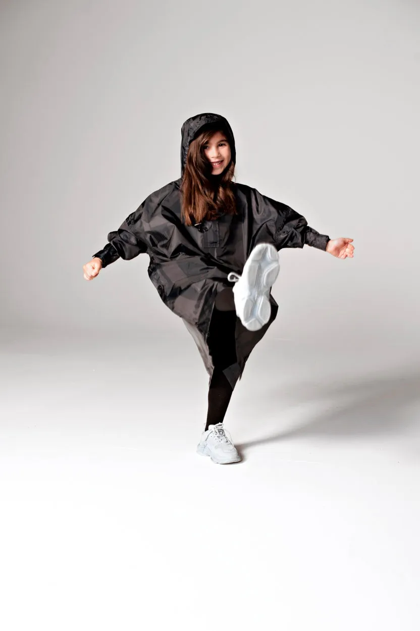 Kids' Back to Black Rain Poncho