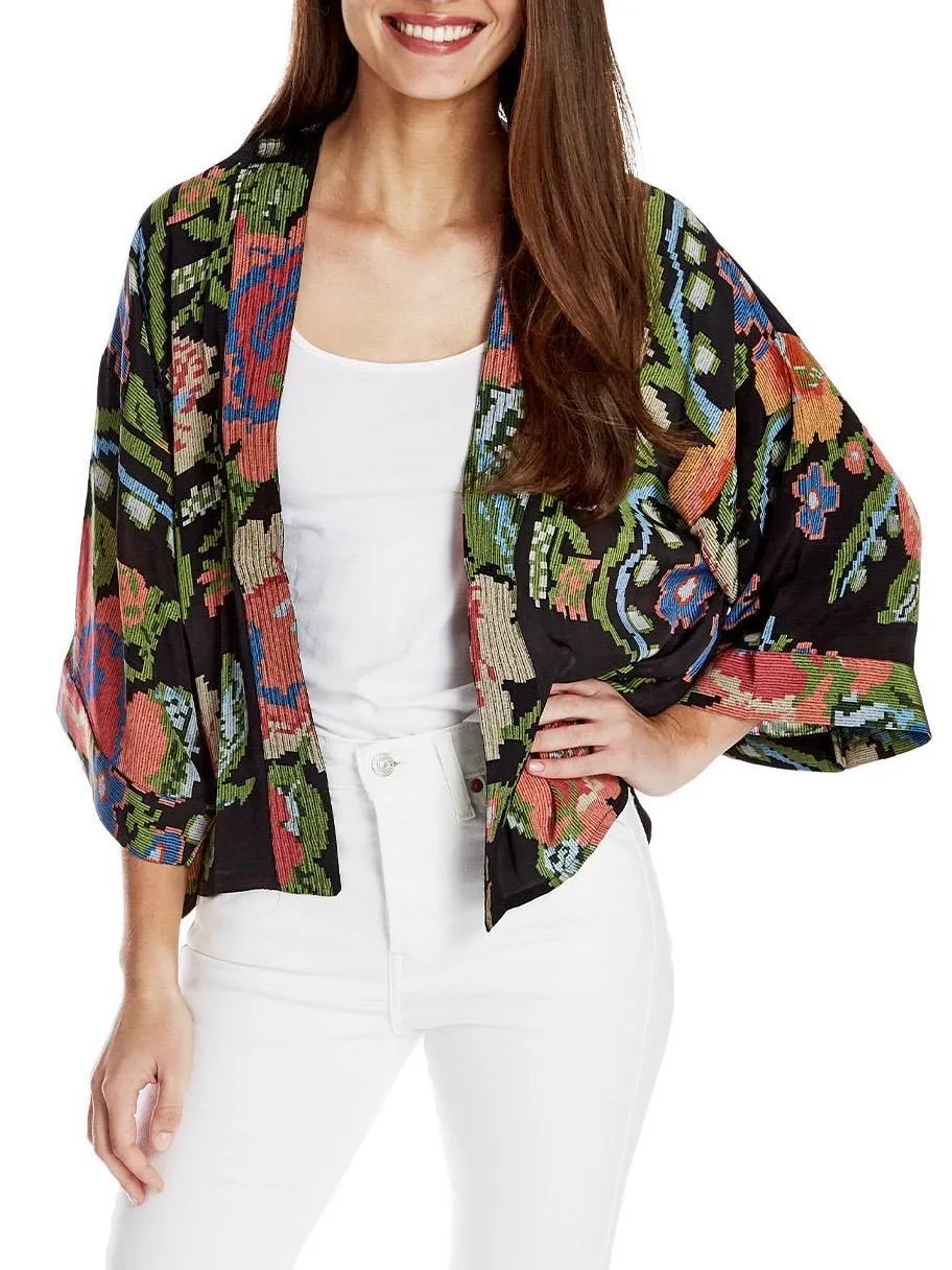 Kimono Jacket - Woven Flower