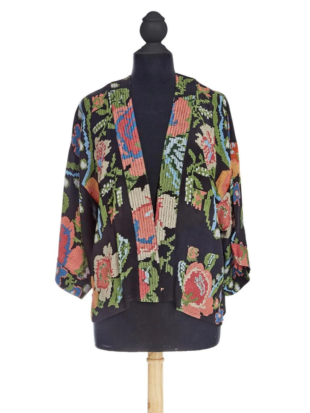 Kimono Jacket - Woven Flower