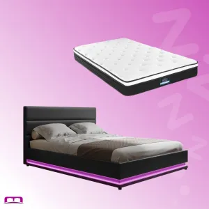 King Single Package | Henley LED Bed Frame & Bonita Euro Top Mattress (Medium Firm)