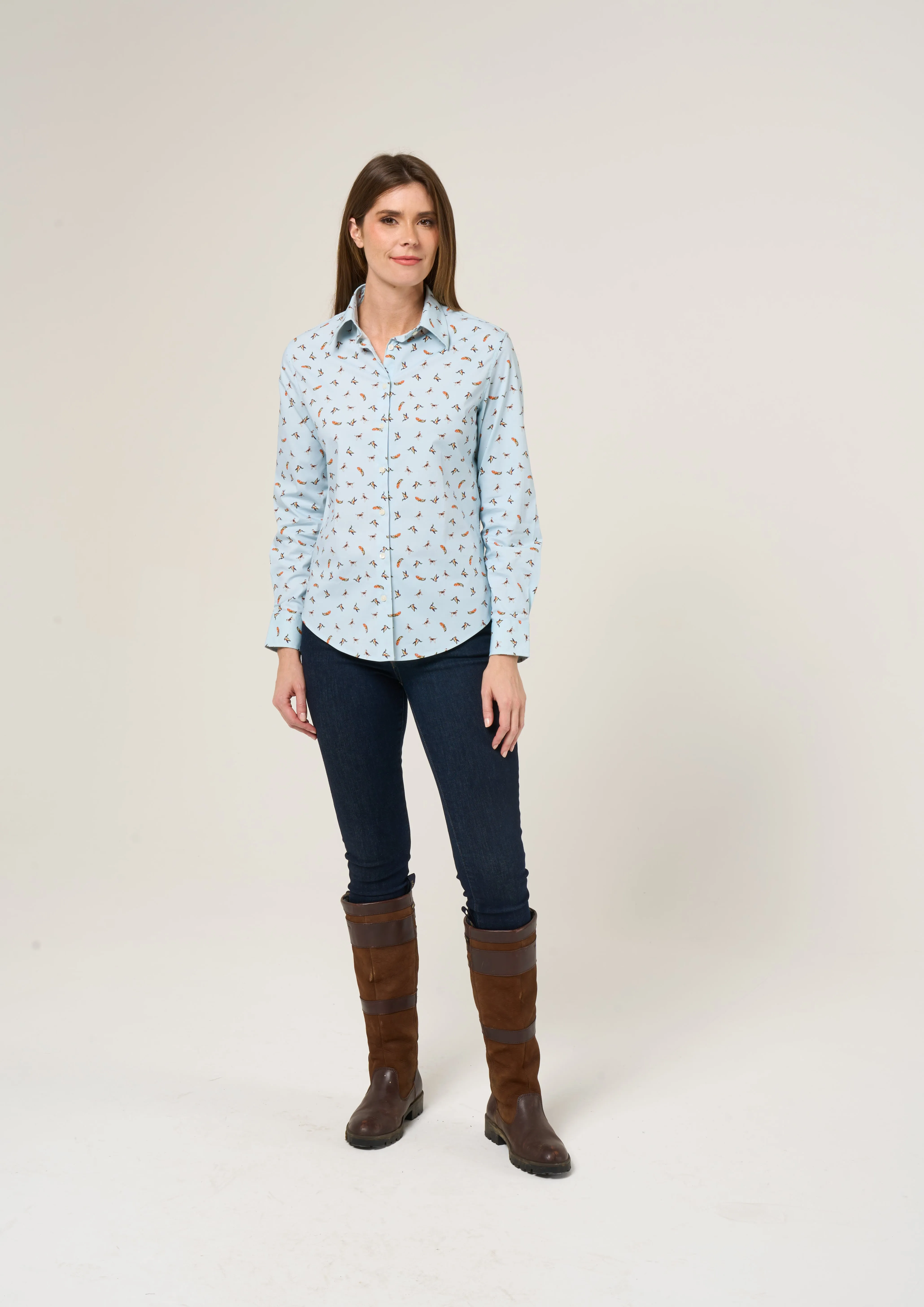 Lawen Ladies Printed Cotton Shirt - Duck Design