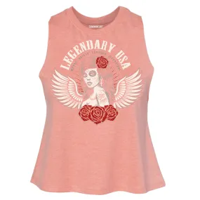 Legendary 'Día de Muertos' Women's Racerback Cropped Tank