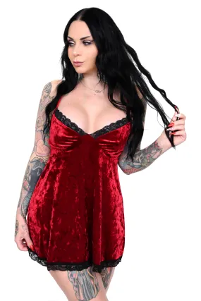 Lingerie Slip Dress - Deep Red - Medium left!