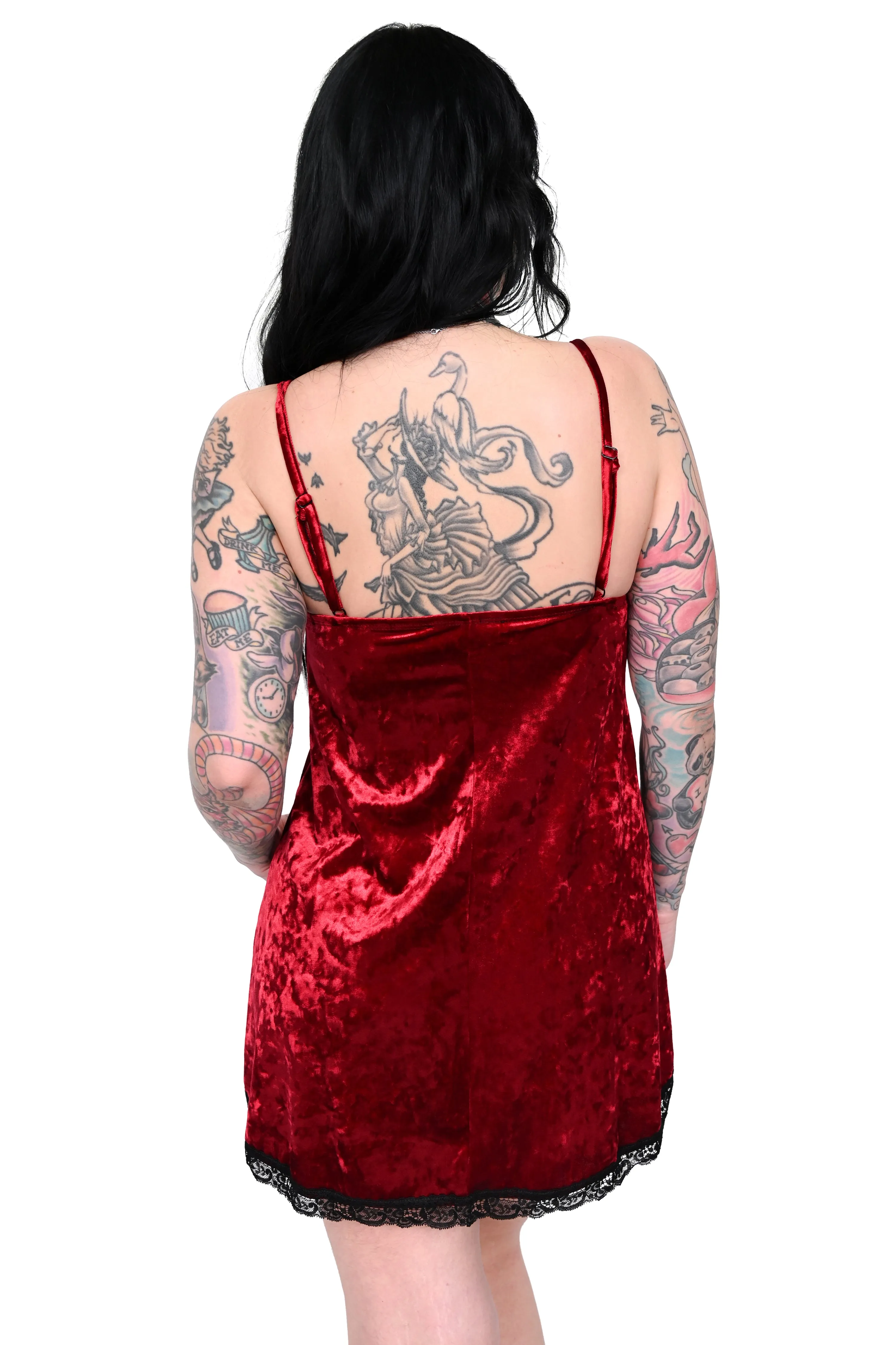 Lingerie Slip Dress - Deep Red - Medium left!