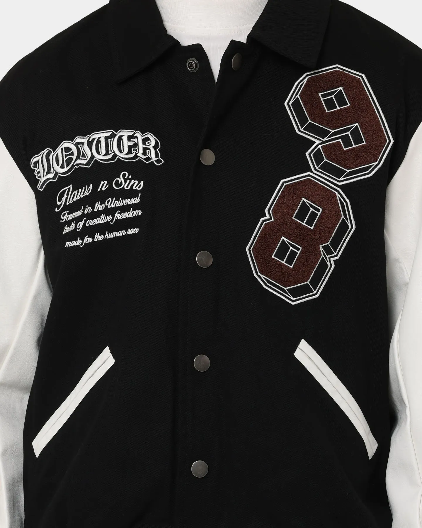 Loiter Human Varsity Jacket Black