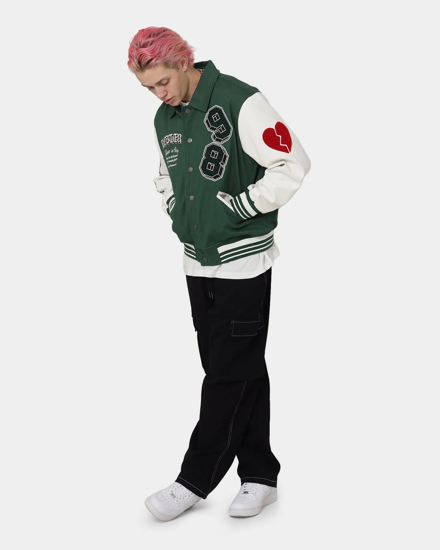 Loiter Human Varsity Jacket Green